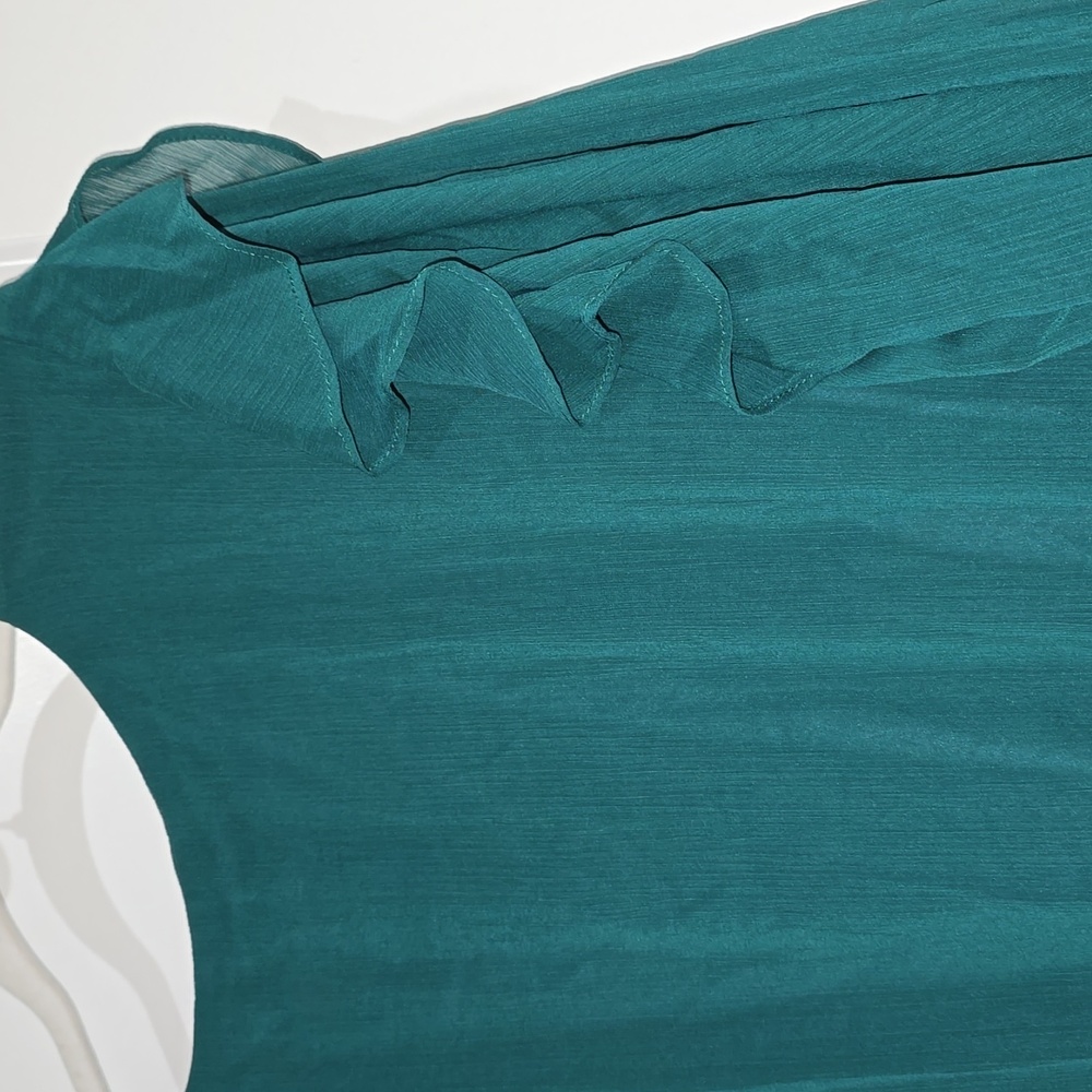 Marc New York Green Flutter Sleeve Wrap Blouse - Picture 9 of 10